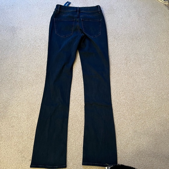 Express Skyscraper Dark Wash Front Vent Stretch Jeans Pants Size 4 Mid Rise - Picture 6 of 9